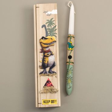 ΛΑΜΠΑΔΑ ΔΕΙΝΟΣΑΥΡΟΣ ΣΕ ΞΥΛΙΝΗ ΘΗΚΗ