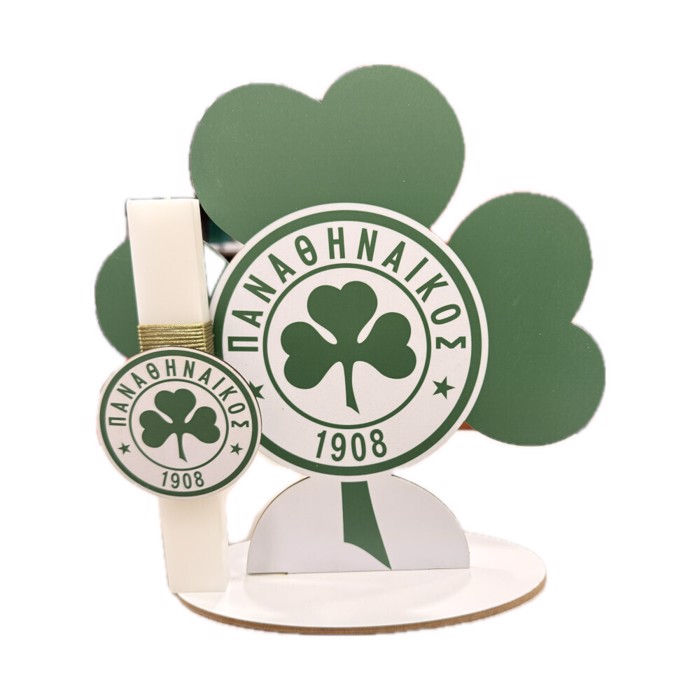 WOODENSTYLE LAMPADA PLAKE ME DIAKOSMITIKO SE XuLINI BASI- PANAThINAIKOS