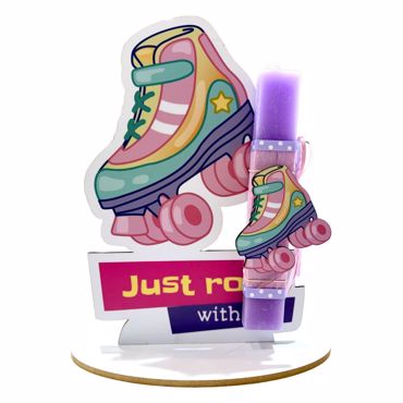 WOODENSTYLE ΛΑΜΠΑΔΑ ΠΛΑΚΕ ΜΕ ΔΙΑΚΟΣΜΗΤΙΚΟ ΣΕ ΞΥΛΙΝΗ ΒΑΣΗ- ROLLER