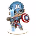 WOODENSTYLE LAMPADA PLAKE ME DIAKOSMITIKO SE XuLINI BASI- CAPTAIN AMERICA