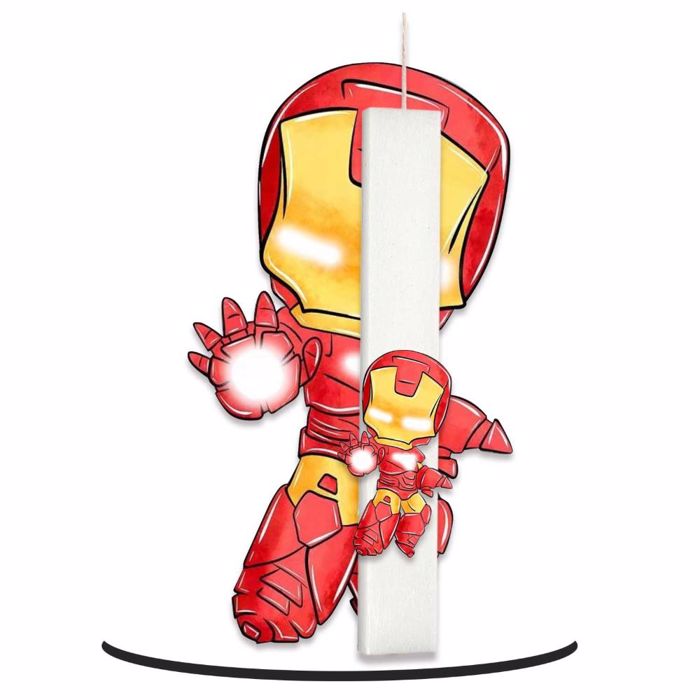 WOODENSTYLE LAMPADA PLAKE ME DIAKOSMITIKO SE XuLINI BASI- IRON MAN