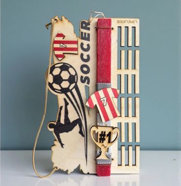 LIFELIKES ΛΑΜΠΑΔΑ ΠΛΑΚΕ ΜΕ ΞΥΛΙΝΟ ΤΑΜΠΛΟ- SOCCER ΚΟΚΚΙΝΟ