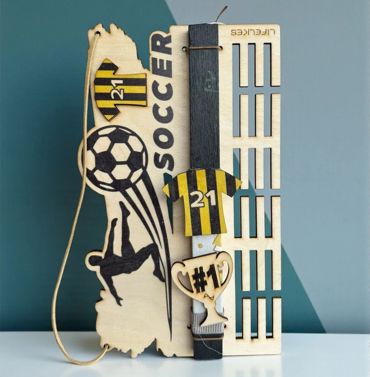 LIFELIKES ΛΑΜΠΑΔΑ ΠΛΑΚΕ ΜΕ ΞΥΛΙΝΟ ΤΑΜΠΛΟ- SOCCER ΚΙΤΡΙΝΟ