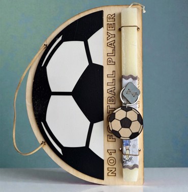 LIFELIKES ΛΑΜΠΑΔΑ ΠΛΑΚΕ ΜΕ ΞΥΛΙΝΟ ΤΑΜΠΛΟ- NO1 FOOTBALL PLAYER