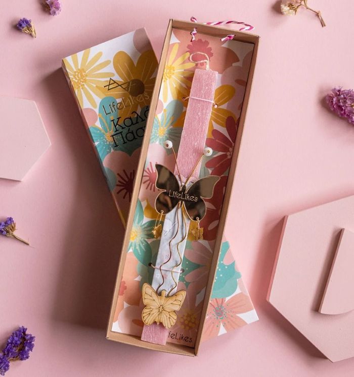 LIFELIKES LAMPADA PLAKE SE KOuTI- PETALOuDA ME SKOuLARIKIA