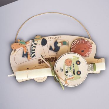 LIFELIKES ΛΑΜΠΑΔΑ ΠΛΑΚΕ ΜΕ ΞΥΛΙΝΟ ΤΑΜΠΛΟ- ΠΙΝΑΚΙΔΑ ΣΑΦΑΡΙ ΖΩΑΚΙΑ