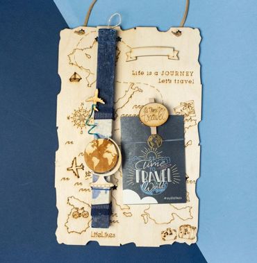 LIFELIKES ΛΑΜΠΑΔΑ ΠΛΑΚΕ ΜΕ ΞΥΛΙΝΟ ΤΑΜΠΛΟ- TRAVEL ΚΑΔΡΟ