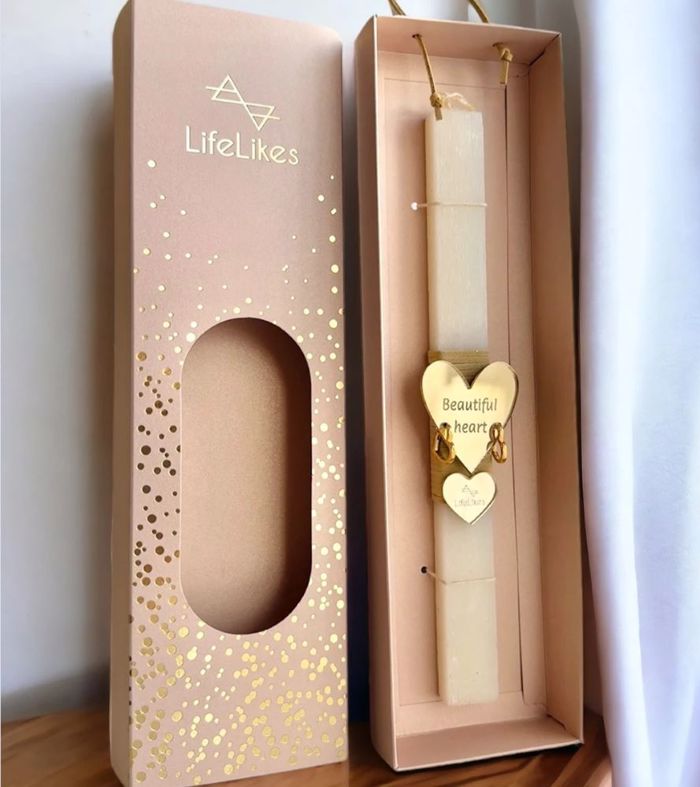 LIFELIKES LAMPADA PLAKE SE KOuTI- XRuSO SKOuLARIKI BEAUTIFUL HEART