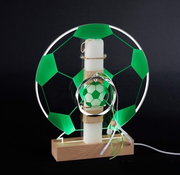 ADOREX ΛΑΜΠΑΔΑ ΠΛΑΚΕ ΚΟΝΤΗ ΜΕ ΠΛΕΞΙΓΚΛΑΣ ΜΕ LED ΒΑΣΗ- ΠΡΑΣΙΝΗ ΜΠΑΛΑ