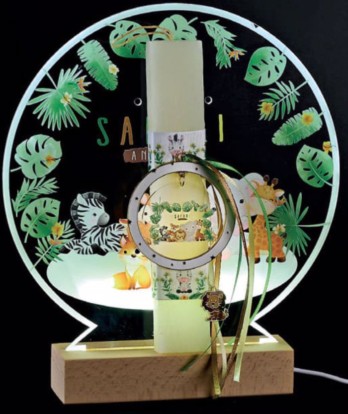 ADOREX LAMPADA PLAKE KONTI ME PLEXIGLAS ME LED BASI- SAFARI