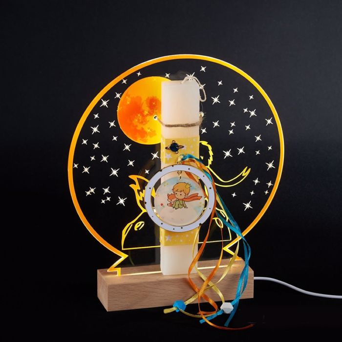 ADOREX LAMPADA PLAKE KONTI ME PLEXIGLAS ME LED BASI- PORTOKALI PRIGIPAS