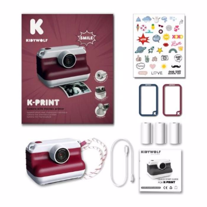 KIDYWOLF FOTOGAFIKI MIXANI ME ThERMIKI EKTuPOSI- KOKKINI INSTANT CAMERA