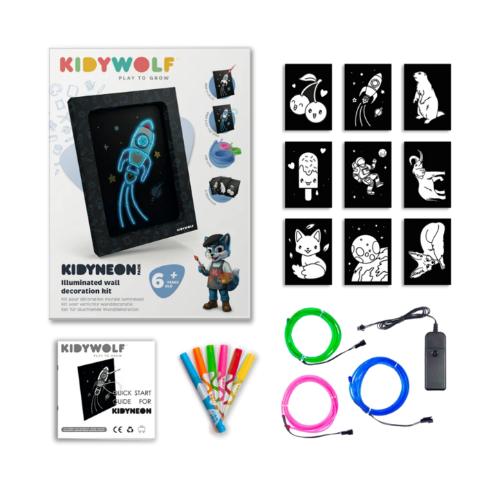 KIDYWOLF SET XEIROTEXNIAS ME NEON NIMATA KAI 9 KARTES- GLAXIAS