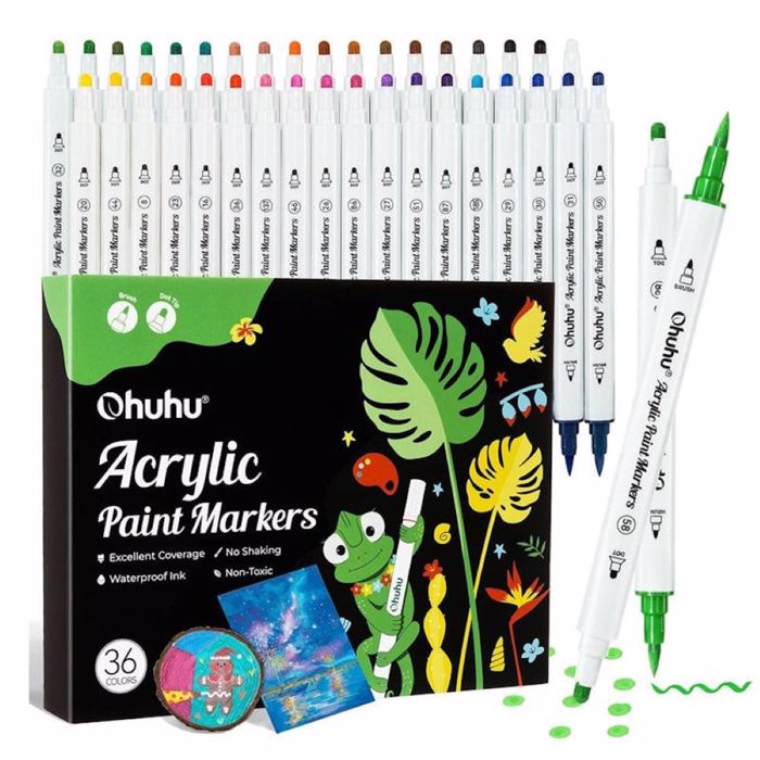 OHUHU MARKADOROI AKRuLIKOI BRUSH & DOT SET 36tmx