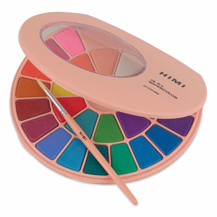 HIMI NEROMPOGES SOLID WATERCOLOUR SET 24xr. KAI PINELO GREEN CASE