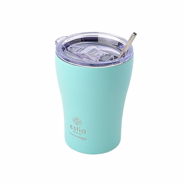 ESTIA ThERMOS COFFEE MUG SAVE THE AEGEAN 350ml BERMUDA GREEN
