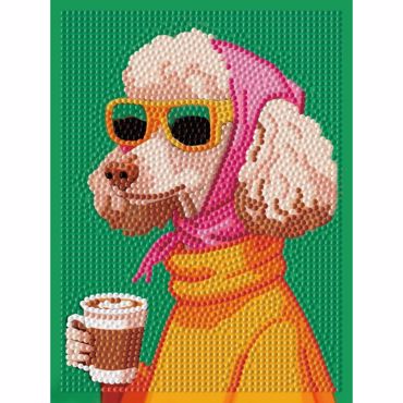 DIAMOND DOTZ RETRO POODLE DOTZ ΜΕ ΚΟΡΝΙΖΑ!  20*15CM