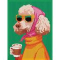 DIAMOND DOTZ RETRO POODLE DOTZ ME KORNIZA!  20*15CM