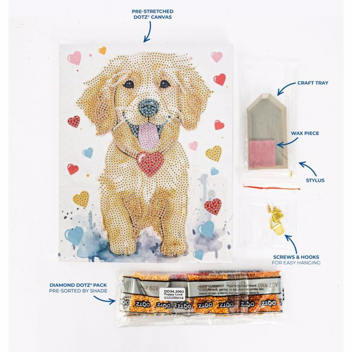DIAMOND DOTZ PUPPY LOVE  ME KORNIZA  20*15CM