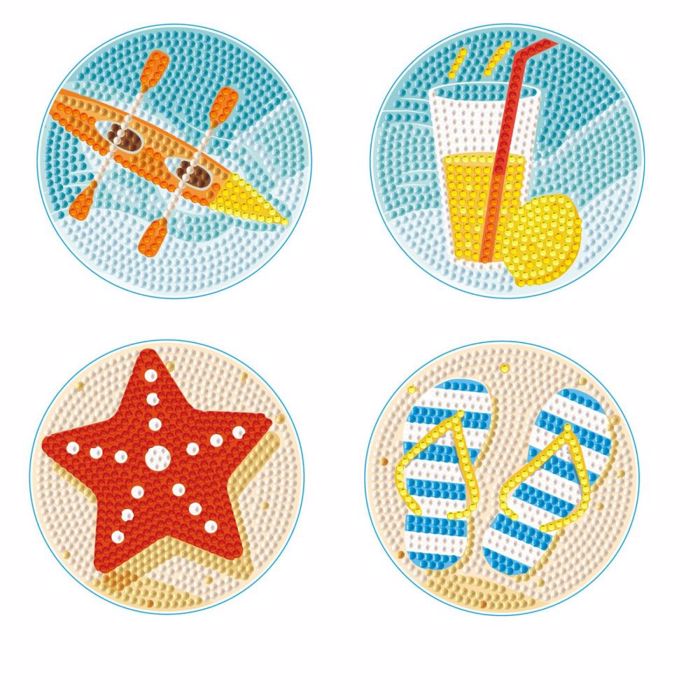 DIAMOND DOTZ VACATION COASTERS 9.8*9.8CM