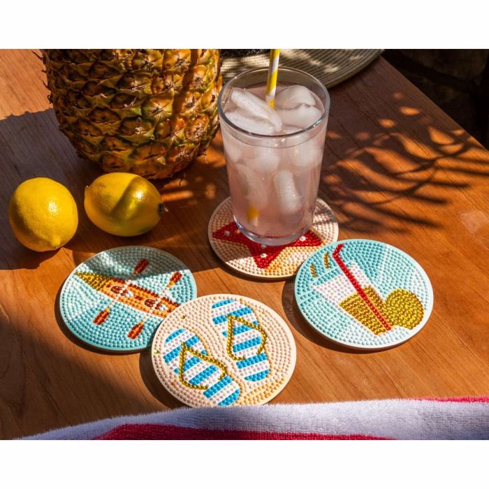 DIAMOND DOTZ VACATION COASTERS 9.8*9.8CM