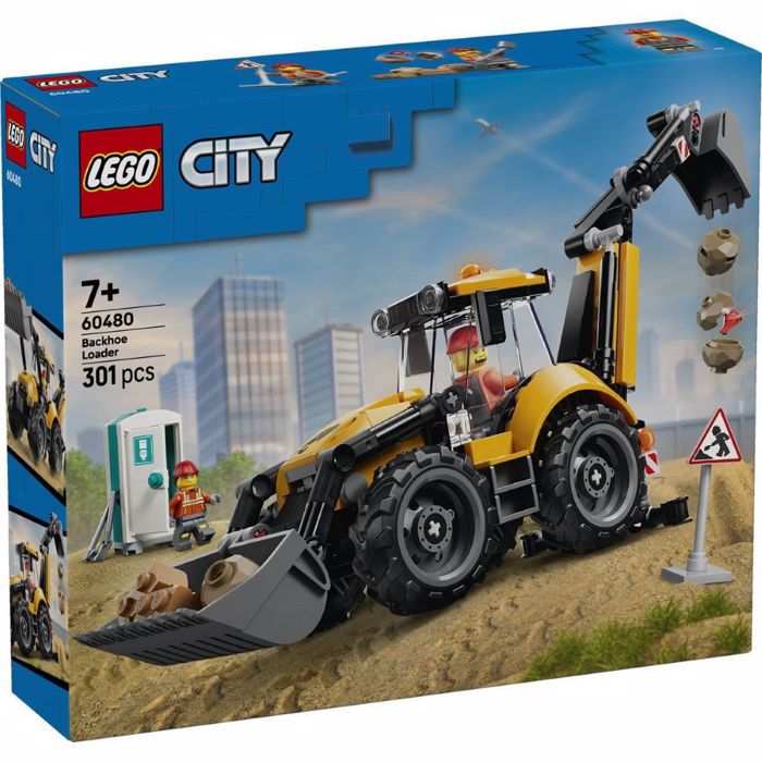 60480 LEGO YELLOW BACKHOE LOADER 301pcs