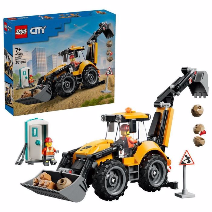 60480 LEGO YELLOW BACKHOE LOADER 301pcs