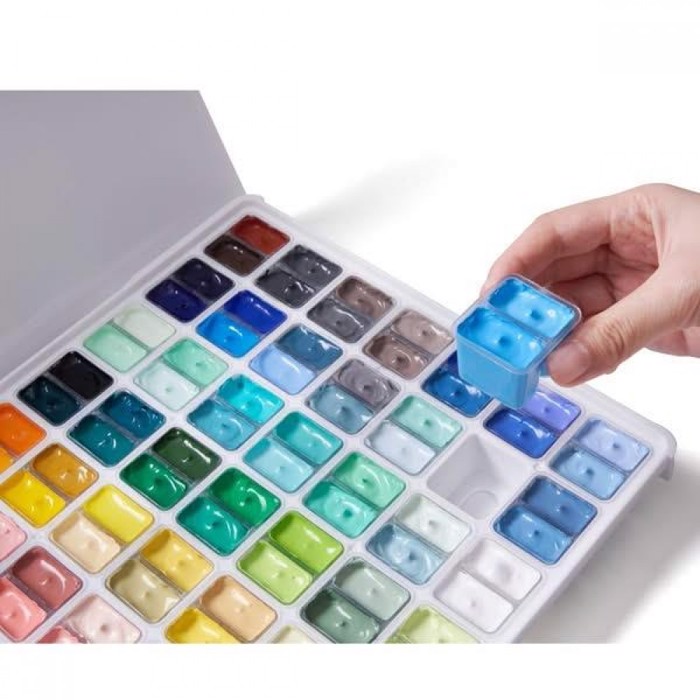 HIMI TEMPERES TWIN CUP GOUACHE SET 112xr. WHITE CASE