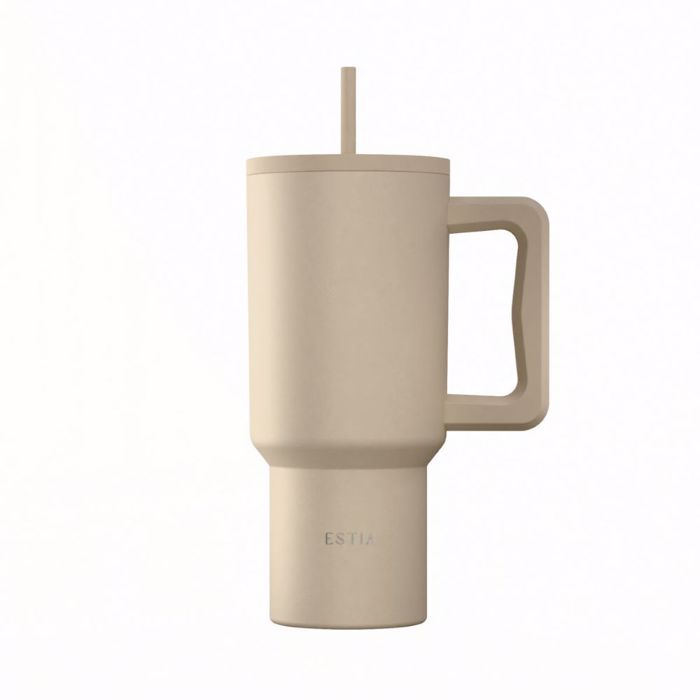 ESTIA ThERMOS STRAW TUMBLER XL SAVE THE AEGEAN 900ml DUNE