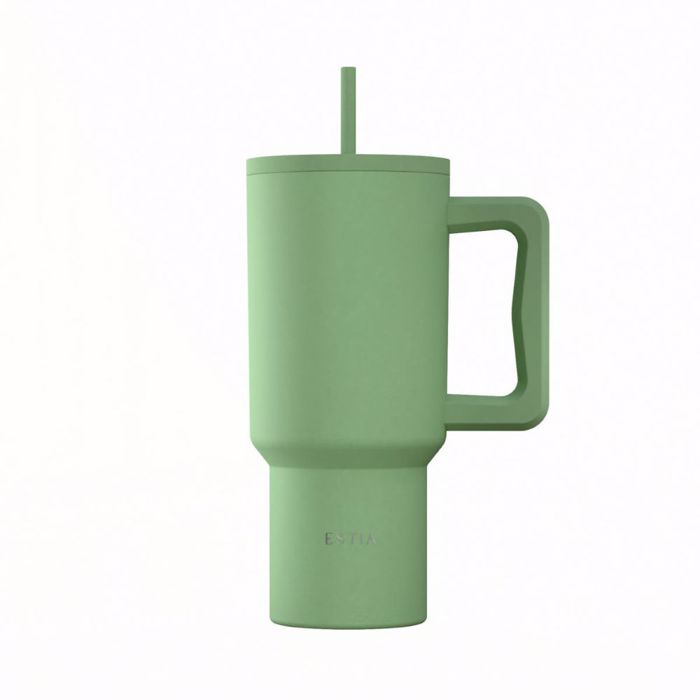 ESTIA ThERMOS STRAW TUMBLER XL SAVE THE AEGEAN 900ml PINE