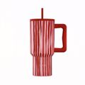 ESTIA ThERMOS STRAW TUMBLER XL SAVE THE AEGEAN 900ml VIVA STRIPE