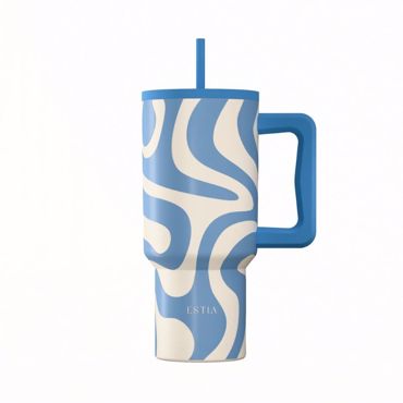 ESTIA ΘΕΡΜΟΣ STRAW TUMBLER XL SAVE THE AEGEAN 900ml OCEAN WAVES