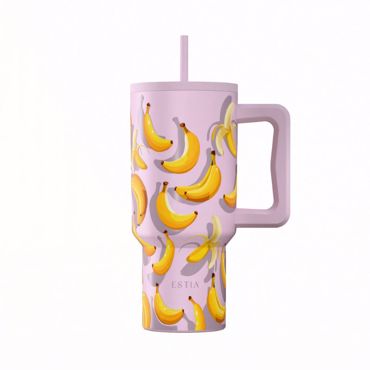 ESTIA ΘΕΡΜΟΣ STRAW TUMBLER XL SAVE THE AEGEAN 900ml BANANA MOOD