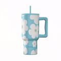 ESTIA ThERMOS STRAW TUMBLER XL SAVE THE AEGEAN 900ml BLUE DAISY