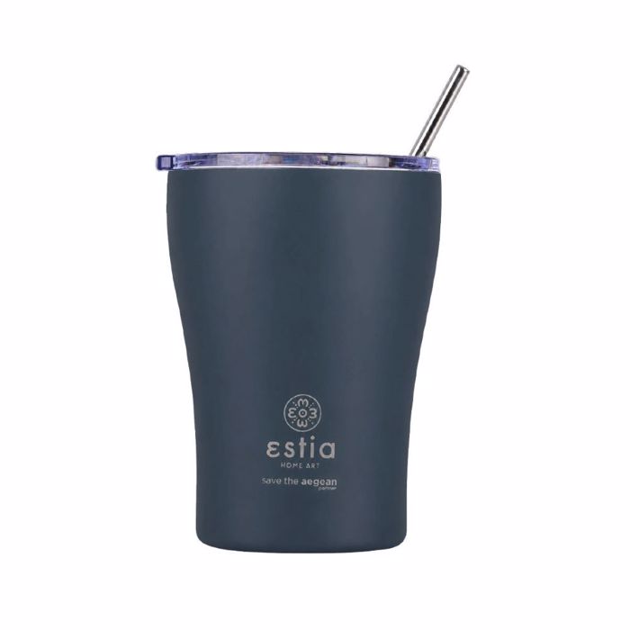 ESTIA ThERMOS COFFEE MUG SAVE THE AEGEAN 350ml INDIGO