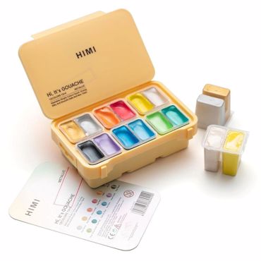 HIMI ΤΕΜΠΕΡΕΣ TWIN CUP GOUACHE ΣΕΤ 12χρ. YELLOW  CASE